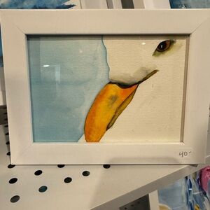 Framed Seagull Watercolor Art